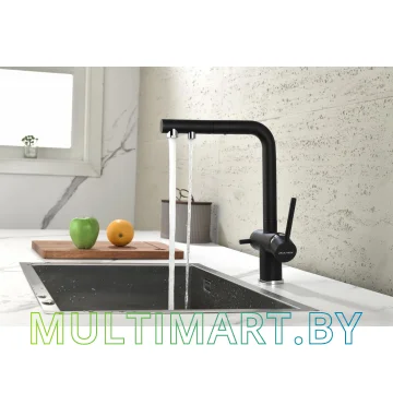 Смеситель Paulmark Serpentine Se213222-418 (черный металлик) картинка 8
